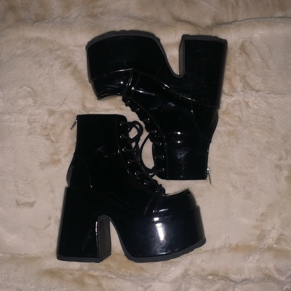 Camel-203 Demonia Platform Ankle Boots